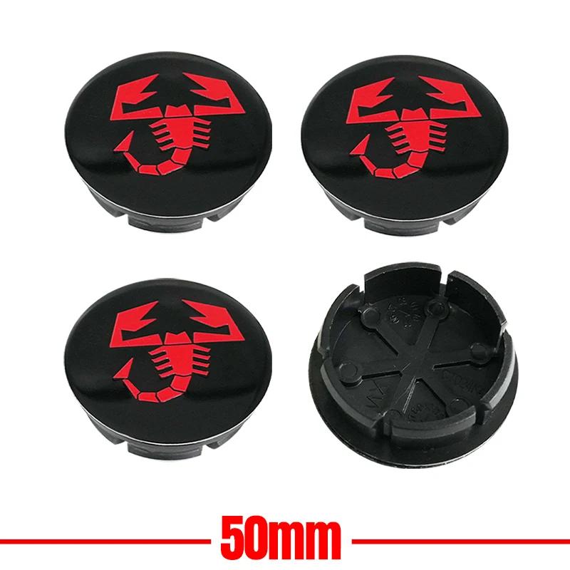 4pcs 3D 50mm logo car emblem Wheel Center Hub Cap auto Rim refit dust-proof badge covers emblem accessories For FIAT Abarth