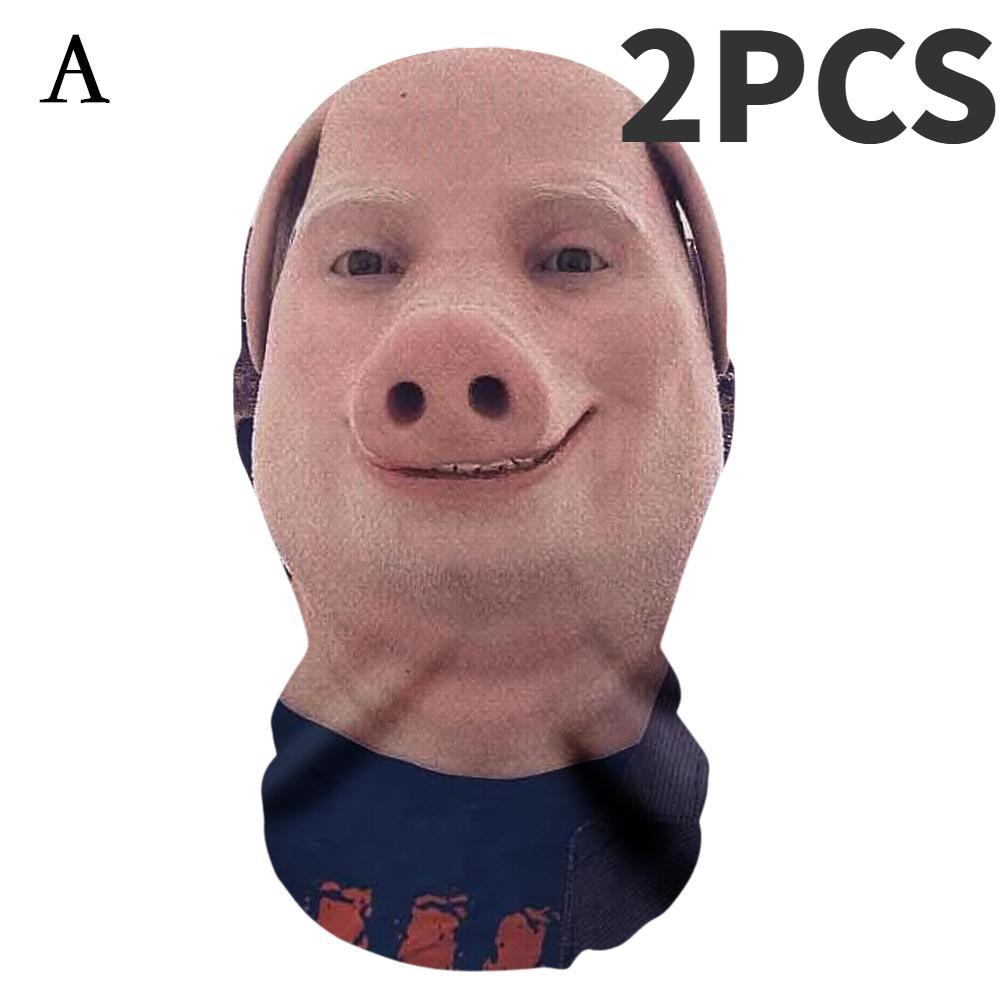 2 Stück Für John Pork ruft Interessant 3D-gedruckte nahtlose Maske John Pork lächelnd Cosplay Gesichtsmaske Party Cosplay Requisiten