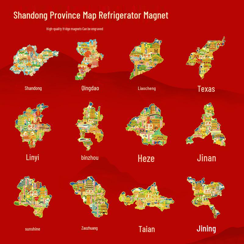 Binzhou Gelber Fluss Turm Magnet, Haifeng Pagode & Zhonghai Park. Kulturtourismus-Geschenk.