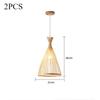 1/2PCS Bamboo Chandeliers Wood Base Lighting Interior Classical Hand Woven Bamboo Pendant Light Fixture Vintage Pendant Lamp