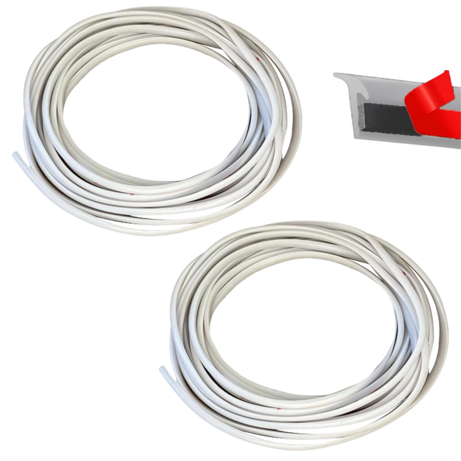 

MONOSTORE AeroMolle T Shape 5M Car Molding Door Edge Protector Overfender Door Guard Gap Filler (White 10x8mm 2pcs)