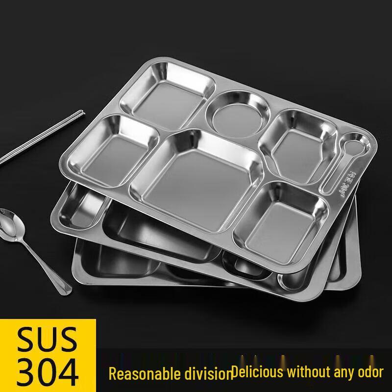 Jingchengwen Stainless Steel Divided Lunch Tray