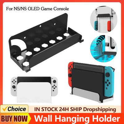 Game Console Wall Mounted Holder Bracket Fit Wall Mount Storage Rack for Nintendo Switch/Nintendo Switch OLED Host TV Box