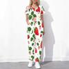 Women Plus Size Cutout Neck Short Sleeve Ginkgo Leaf Printed Scrub Set White Green Pocket Top Long Pants Two Piece