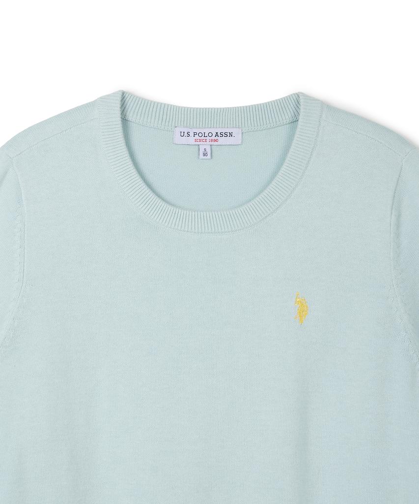 USPOLOASSN Cotton Short Sleeve Round Knit_Sky Blue