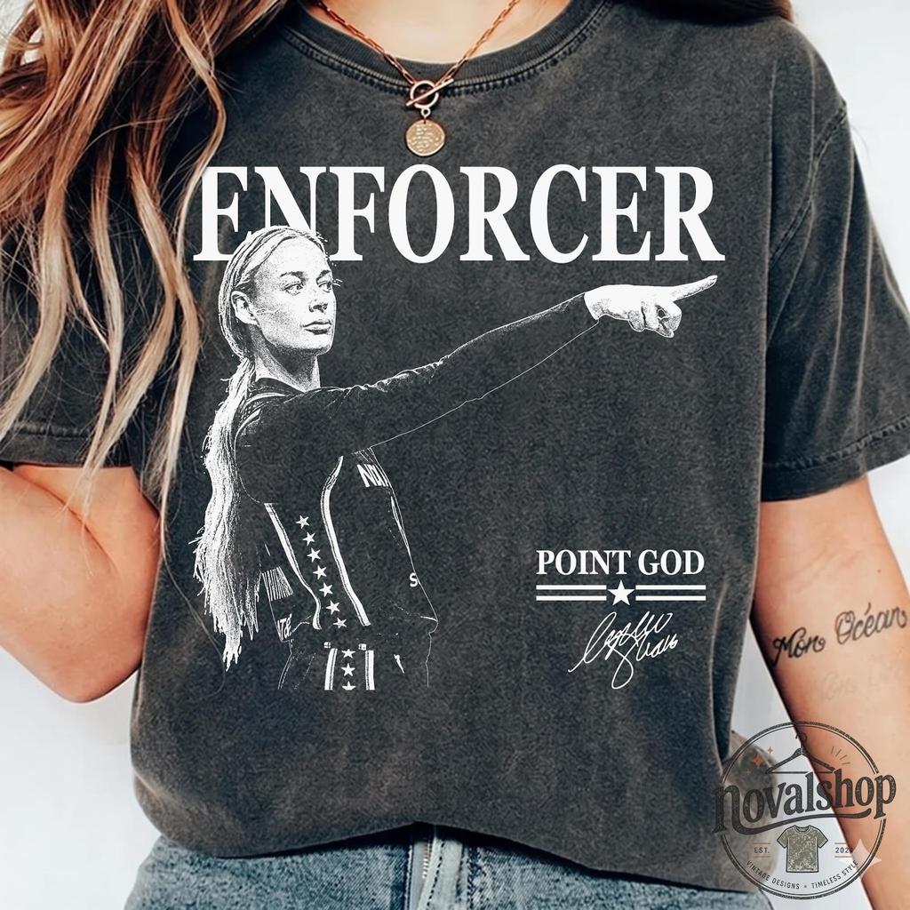 Camiseta Sophie Cunningham Vintage Enforcer Point God Camiseta Gráfica de Baloncesto Regalo para Fan de la WNBA Divertida Camiseta Meme de Uñas TikTok RetroTee