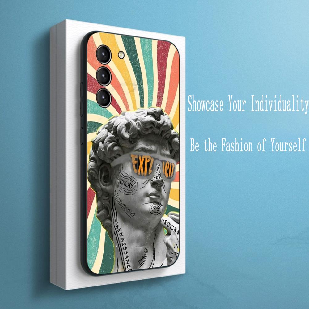 Roman statues cool hip-hop poster design Phone Case For Samsung Galaxy S26 S25 S24 S23 S22 S21 Plus Ultra Note20 Soft Black