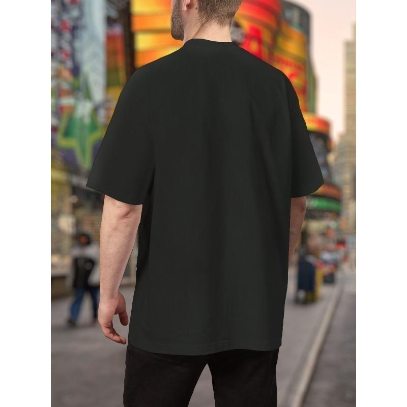 European Sizes Trendy Summer Casual Wear for Men Featuring a Crew Neck Short Sleeve Tee with a Unique Digital Print of a Rock-Paper-Scissors Table Saw