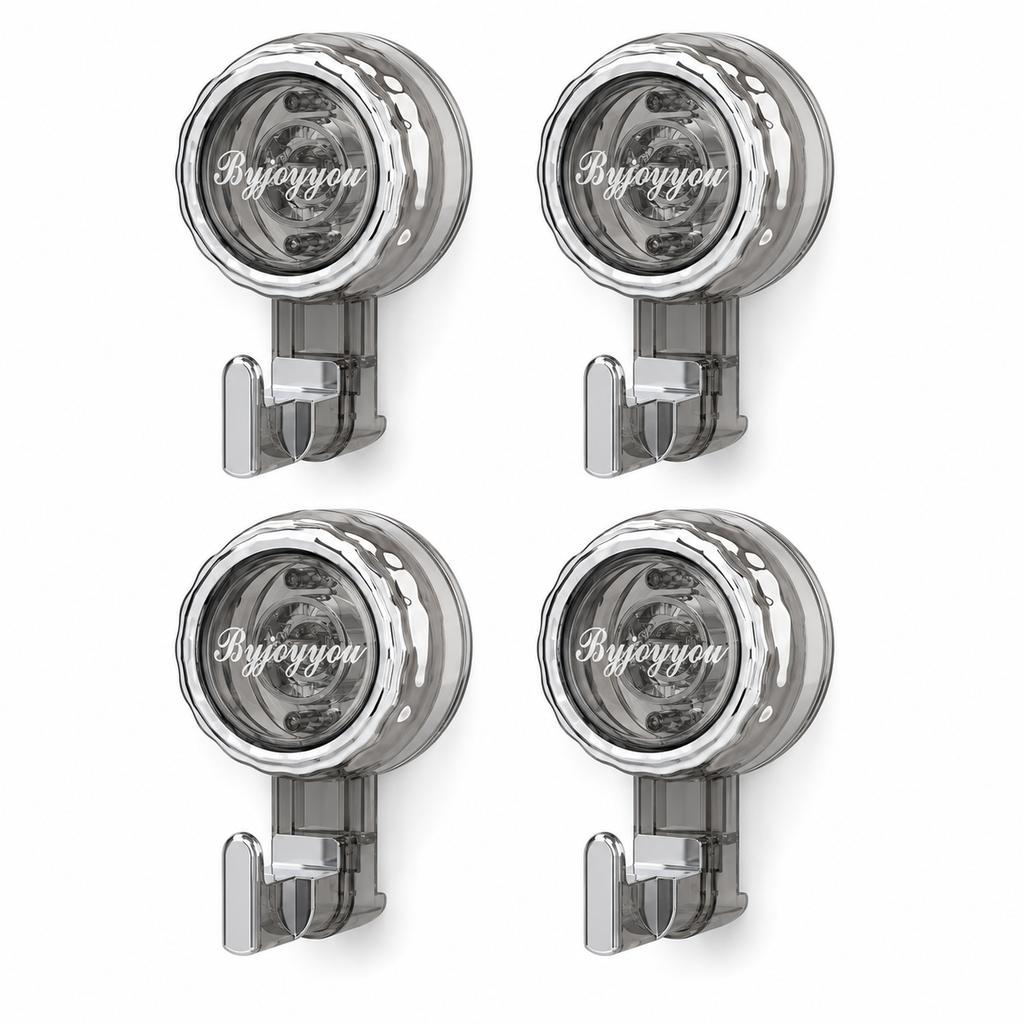 Rotating Vacuum Suction Cup Hook Punch Free Heavy Duty Reusable Wall Hanger for Kitchen Bathroom Door Clothes