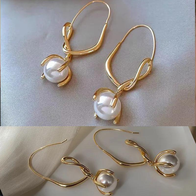 Metal Twisted Line Vintage Imitation Zircon Earrings Fashion Elegant Dangle Earrings luxury Design Women Zircon Accessories