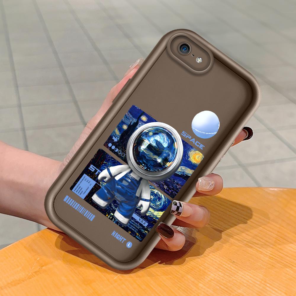 

Мягкий силиконовый квадратный чехол с рисунком лестницы для телефона, полное покрытие камеры, противоударный защитный резиновый чехол для iPhone Infinix Tecno OnePlus Motorola Moto G54 коричневый