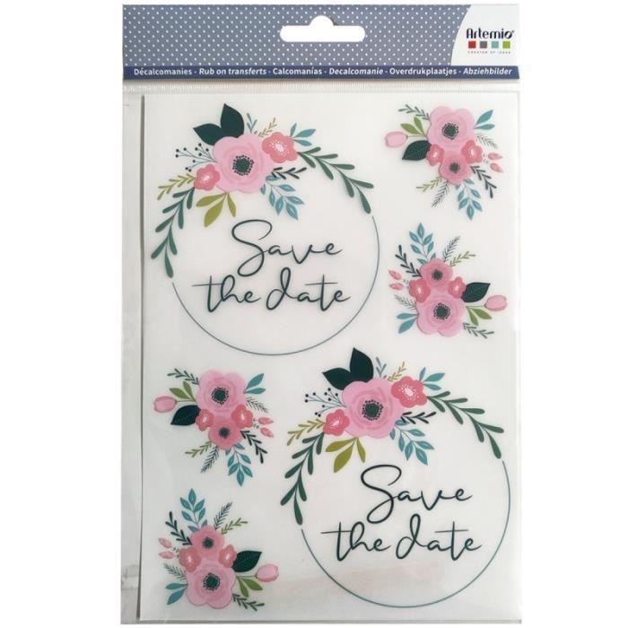 Stickers Timbre Artemio Collection On se marie - Merci - 25 x 33 mm - 80 pcs