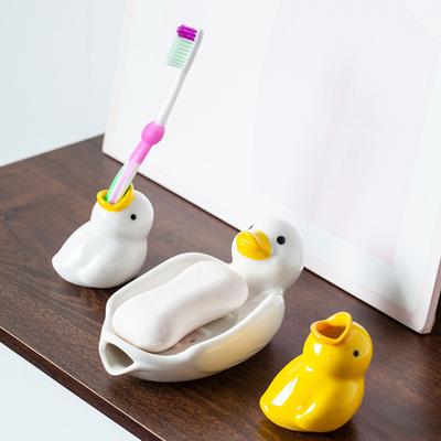 Cute Duck Toothbrush Holder High Durability Easy To Clean Animal Shaped Toothbrush Storage Rack Bathroom Decoration