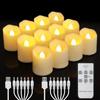 Wiederaufladbare LED-Kerzen Timer Fernbedienung LED-Licht Flammellos Für Hochzeit Raum Garten Feiertagsbeleuchtung Heimdeko Teelichtlampe