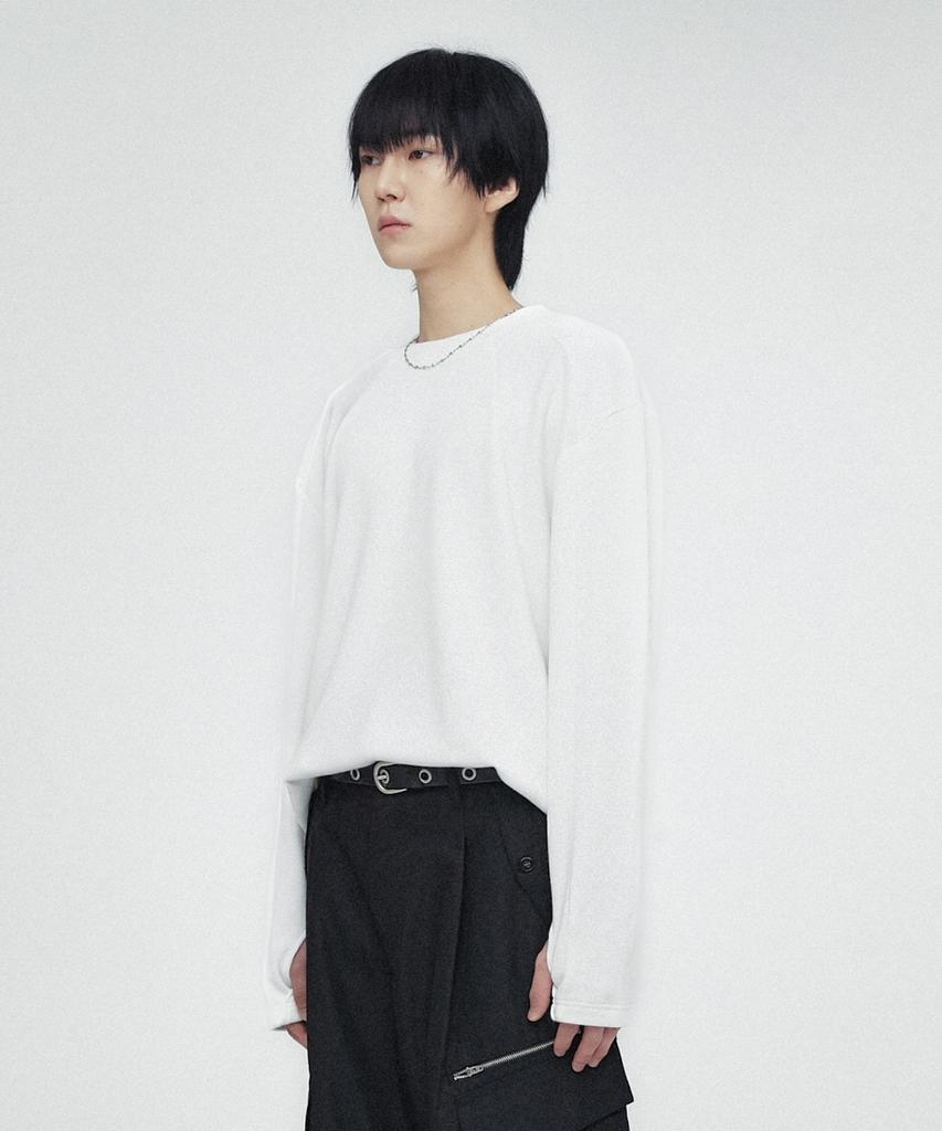 MINAV Block Round Knit T-Shirt [Ivory]