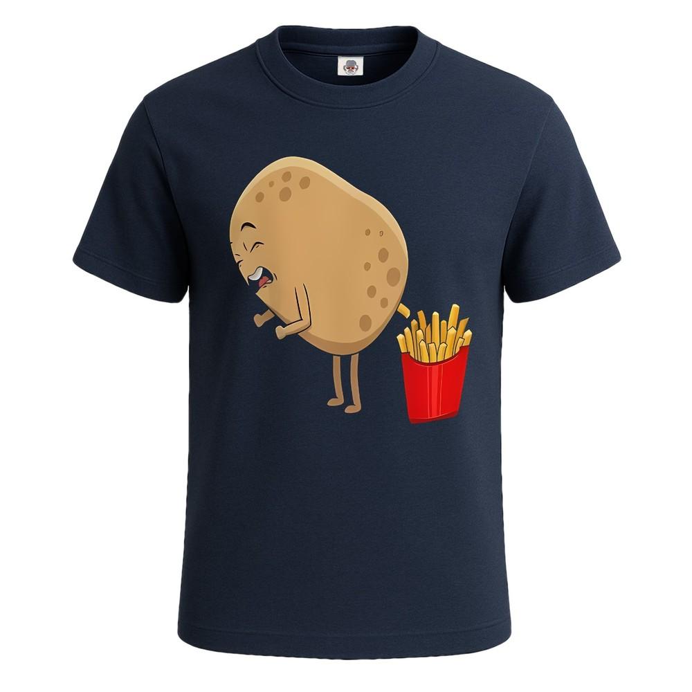 Potato pooping fries funny french fries potato lover mens tshirt tee top