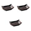 Set of 3 Iron Sand Curtain Rectangular Small Plates [9.2 X 6 X 2.7 Cm] | Chiyokyu Setomonohonpo