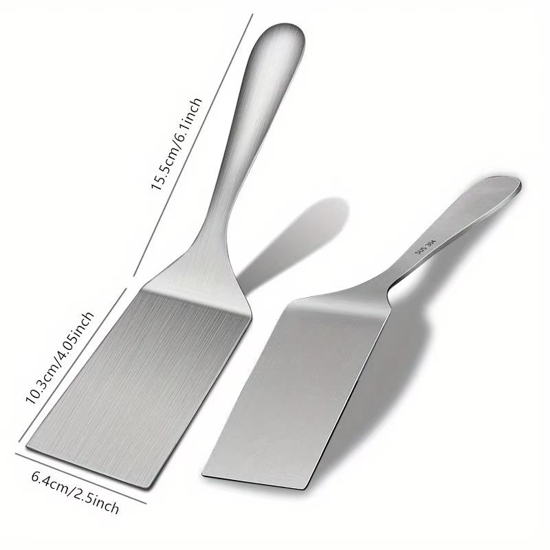 Stainless Steel Square Head Steak Cooking Spatula Pizza Shovel Pancake Beef Scraper For Kitchen Bbq Non-Stick Utensils Supplies