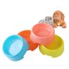 Round Plastic Dog Bowls Plastic Pet Food Bowl Portable Cat Dog Feeder  Indoor