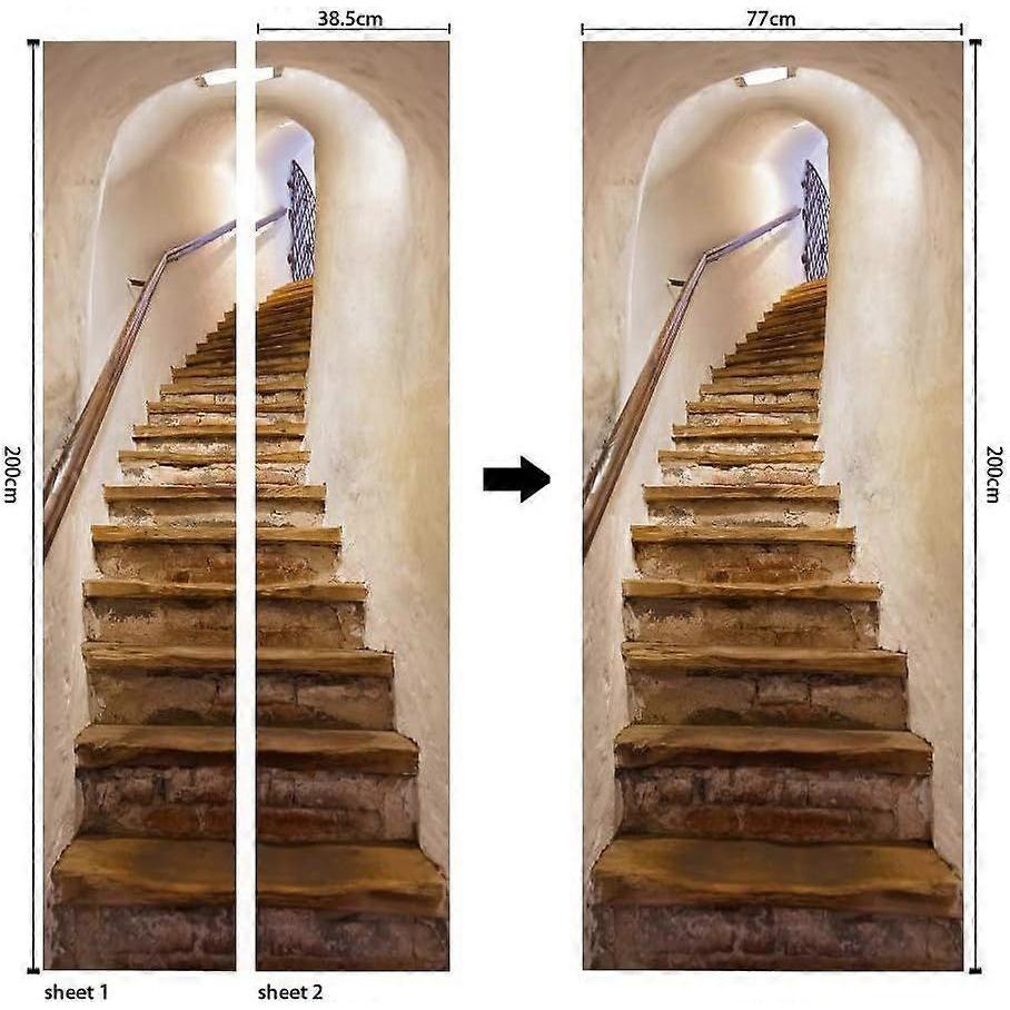 SeraphinaT 3D Door Sticker Wall Decals Mural Wallpaper, Waterproof and