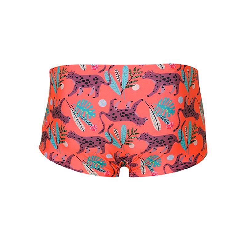 Loseuteuinseoul Jungle Cheetah Square Swimsuit Orange