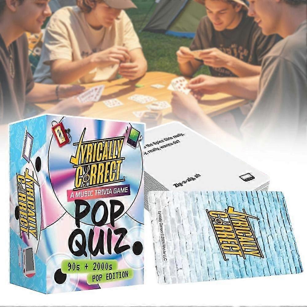 Trivia-card game music lovers gift idea. Test your music knowledge with lyrical challenges. Engaging building event