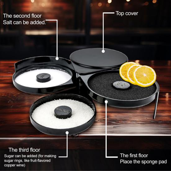 Plastic Salt Edge Box Three Layers Salt Dipper Sugar Juice Seasoning Box Smooth Inner Wall Salt Dipping Tool