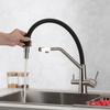 304 Stainless Steel 3-Way Kitchen Faucet with Purified Water Outlet