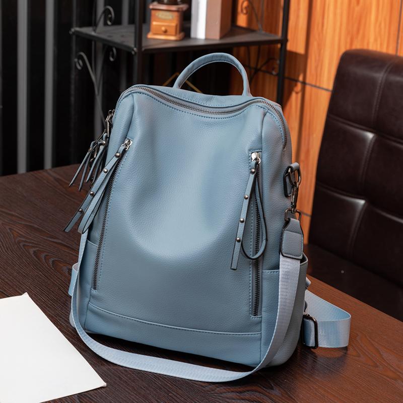Sac à dos souple style rétro grande capacité pour femme, sac à bandoulière convertible, parfait pour les trajets quotidiens et les voyages