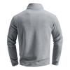 Herren Casual Einfarbig Stehkragen Halbreißverschluss Langarm Oberteil Herren Fleece Pullover Hoodie