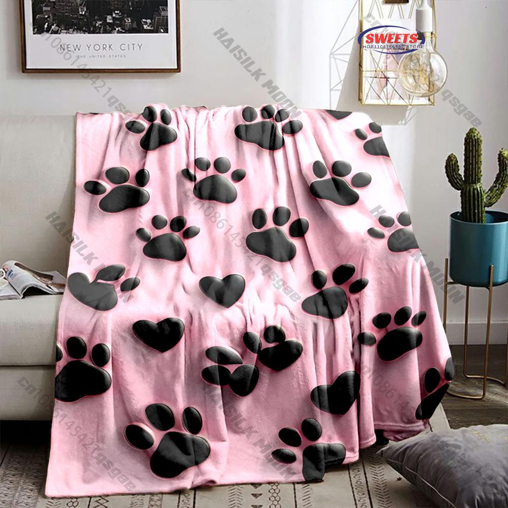 3D Cute Cat Paw Print Blanket, Soft Cozy Warm Giant Extra Large Blanket for Bed, Sofa, Couch, Travel, Camping, Wonderful Gifts