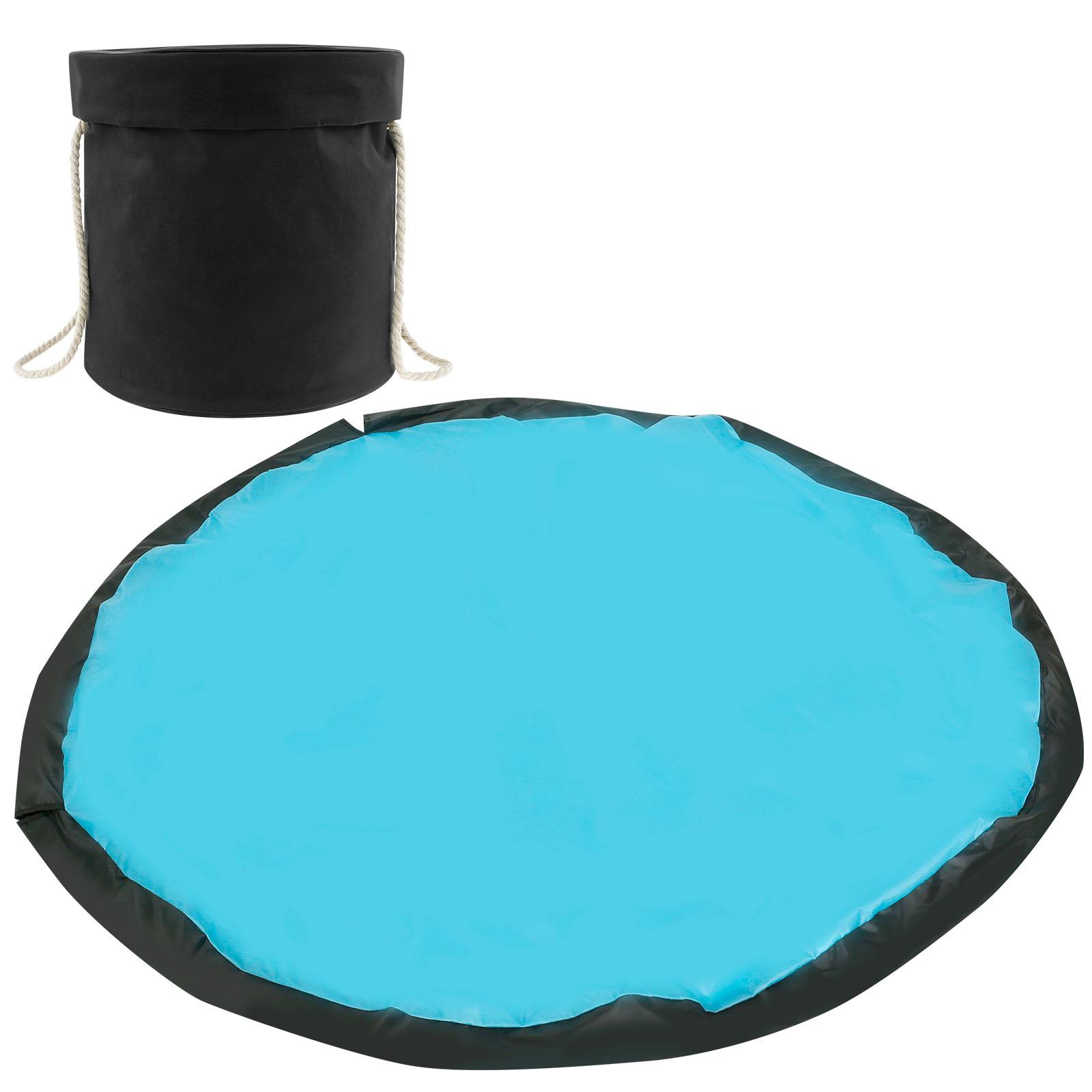 

Детская подушка для игрушек, сумка-органайзер, большой портативный игровой коврик для конструктора, ткань Оксфорд с ручкой и шнурком чёрный