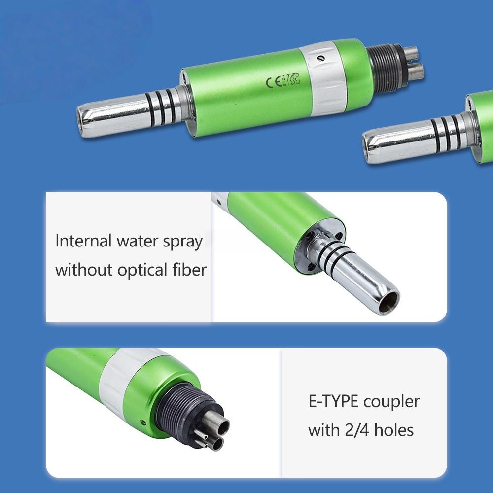 2/4Holes Turbine Handpiece Green Low Speed Handpiece Kit Air Turbine Straight Contra Angle Air Motor Inner Water Spray