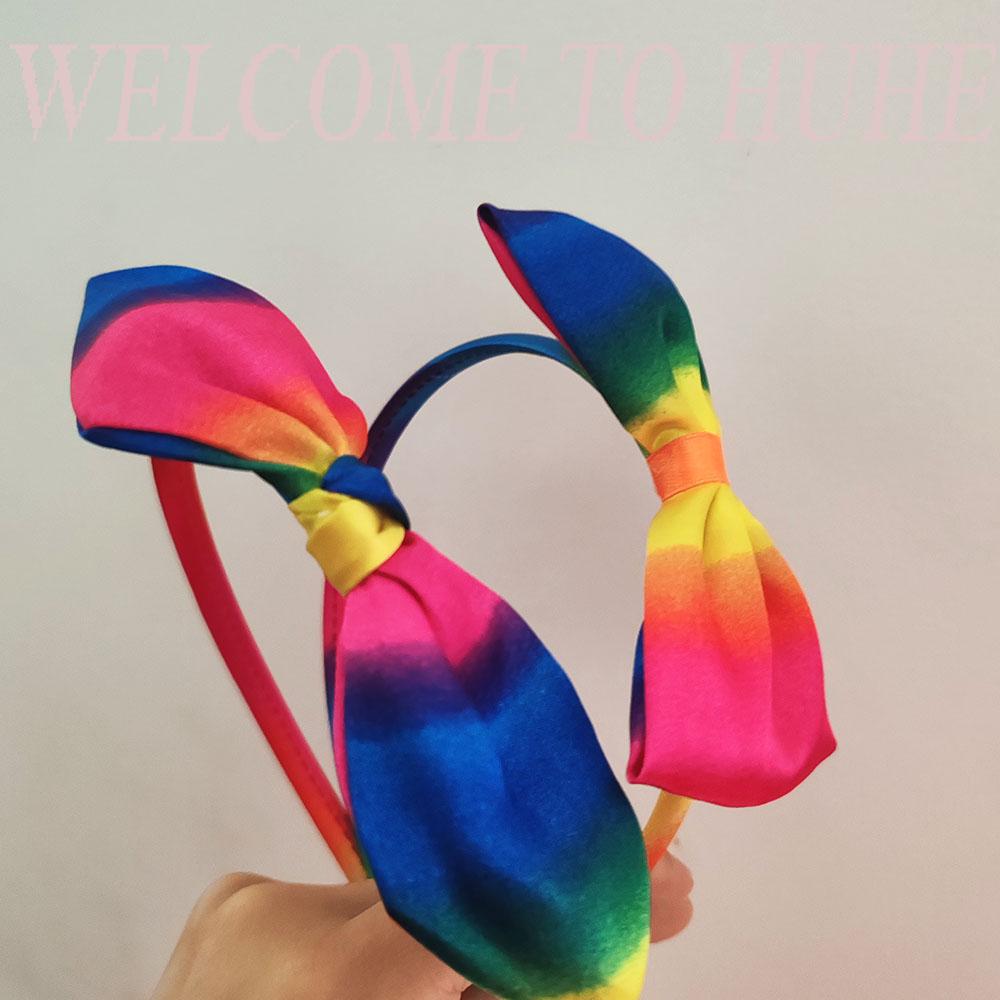 

2-3 шт. Европа и Америка Милая радужная повязка на голову с бантом для женщин, девочек, резинки для волос, милая повязка на голову, аксессуары для волос