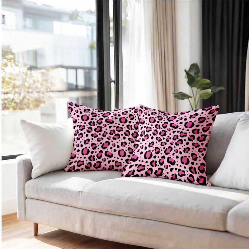 Trendy Dopamine Leopard Print Pillow, 18.18 Inch Soft Plush Cushion With Pillow Insert, Home Decor For Dorm, Living Room