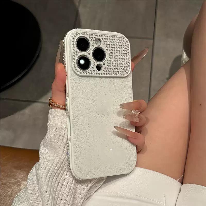 Premium Glitter Window Phone Case for iPhone 17 Pro with Full Diamond Lens Cover