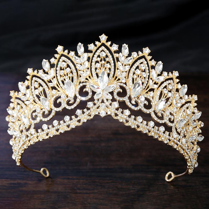 Royal Queen AB Green Crown Big Diadem Bride Tiara Crowns for Women Bridal Wedding Party Crown Hair Dress Jewelry Accessories