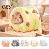 Cozy Small Animal Sleeping Hut Winter Plush Hamster Bed, Hanging Hammock, Warm Hideout Cave Comfortable Pet Mat Animals Cage Accessory for Sugar