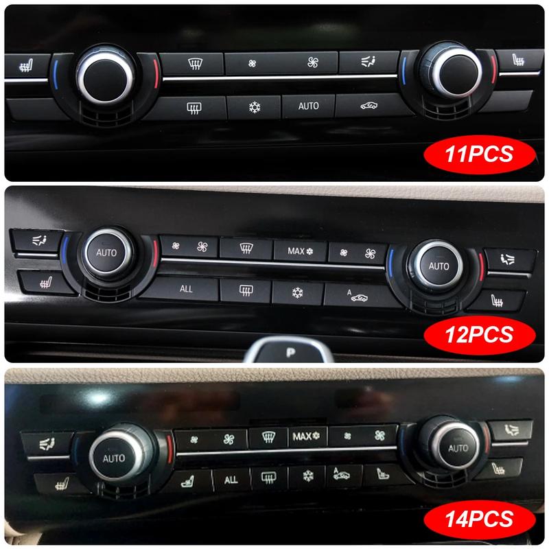 A/C Heater Button Key Caps Repair Kit Switch Button Cover For BMW 5/6/7 Series F07 GT F10 F11 F06 F12 F13 F01 F02 12/14pcs
