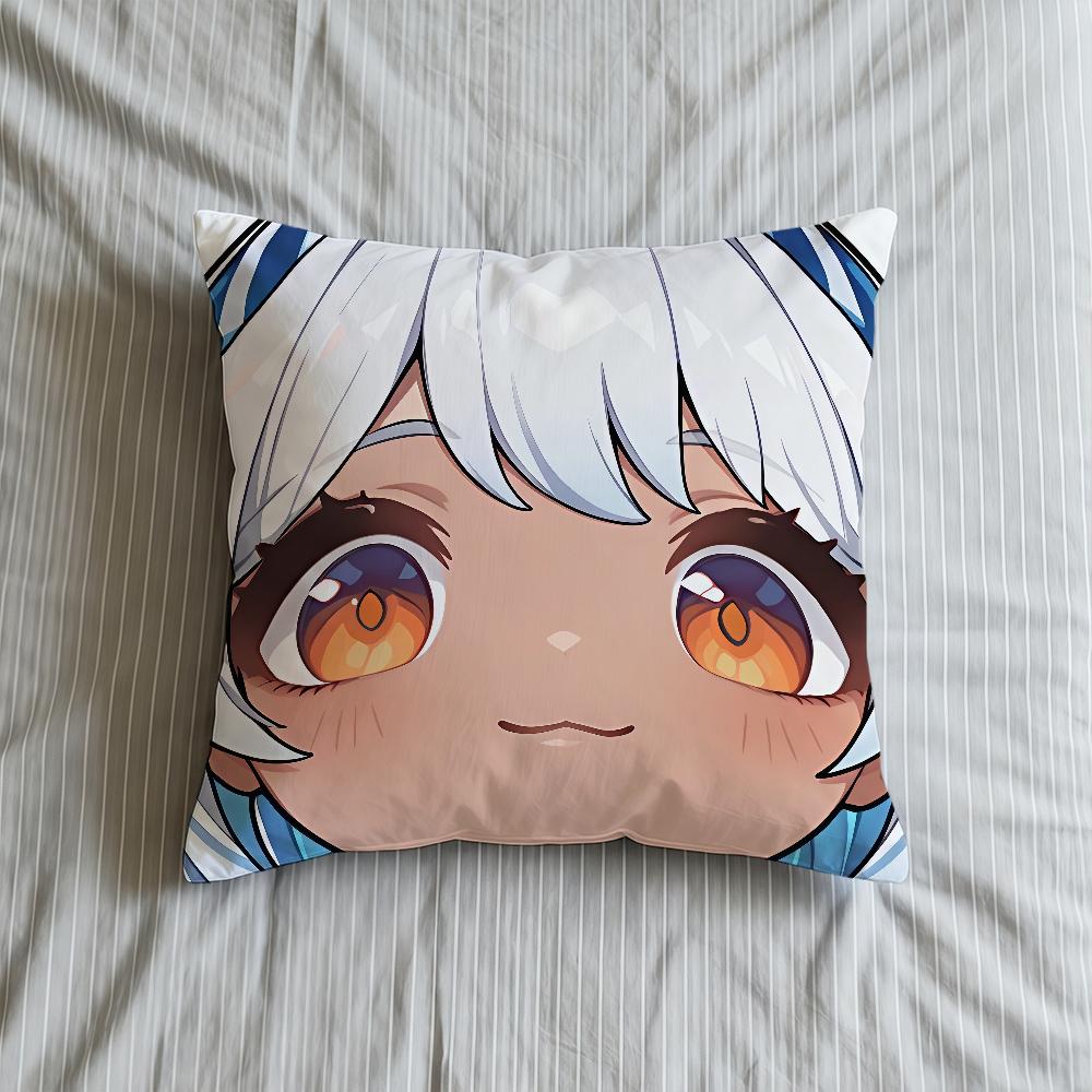 Face Impact Cushion Cover Soft Case Genshin Sofa Living Game Room Home Comfortable Office Decor Protective Q Cute Pillow