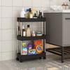 1pc 3/4 Tier Rolling Storage Cart High Capacity Storage Shelf Movable Gap Storage Rack Kitchen Bathroom And Livingroom Organizer