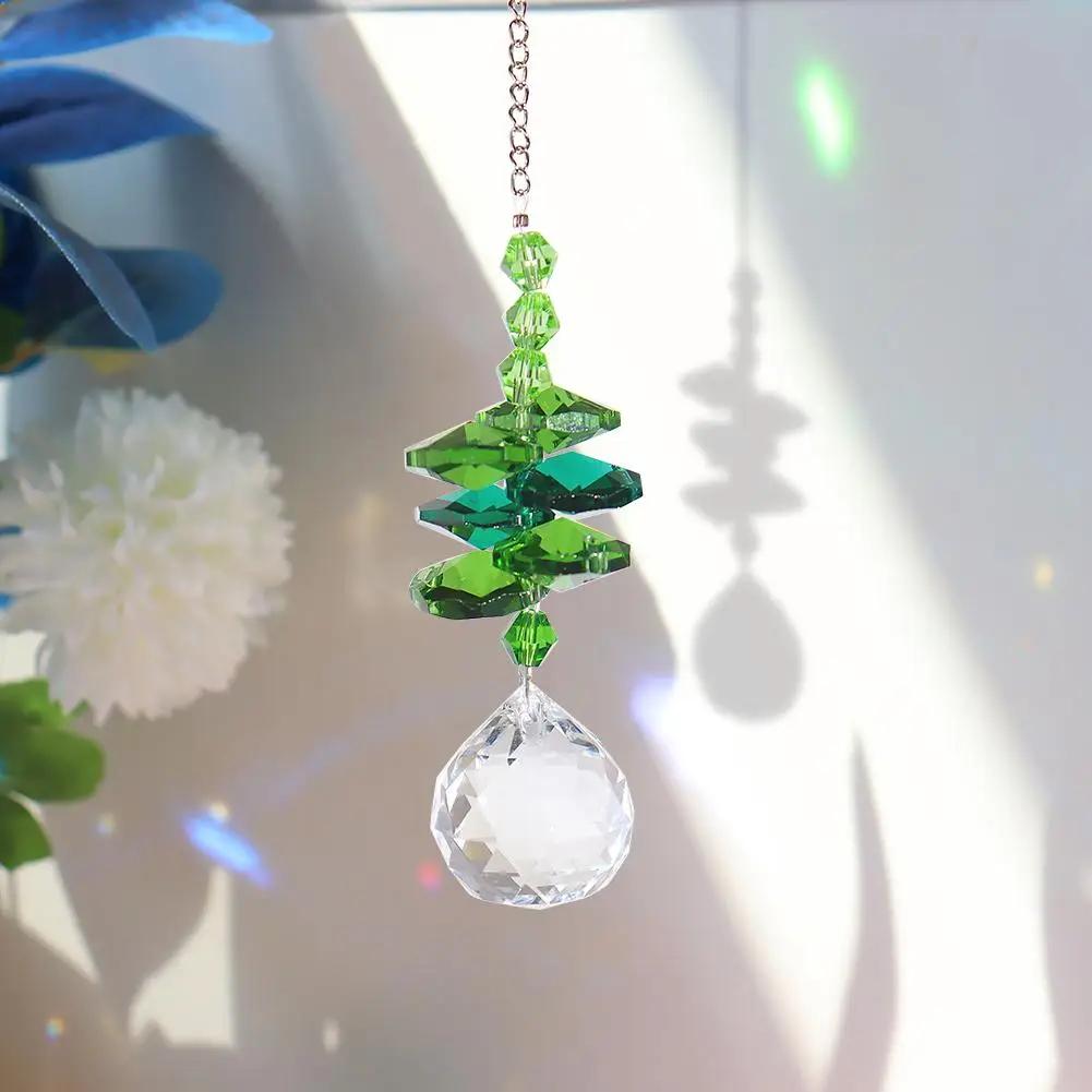 Crystal Windchimes Sun Catcher Star Moon Hexagon Prisms Hanging Pendant Wind Chime Sun Light Catcher Garden Window Home Decor