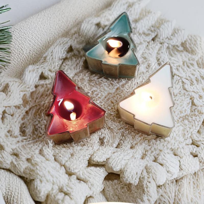 Bougies de Noël Mini Bougie Arbre de Noël Ornement de Bureau de Noël Cadeau de Noël pour les Invités Enfants Suministros Navideños