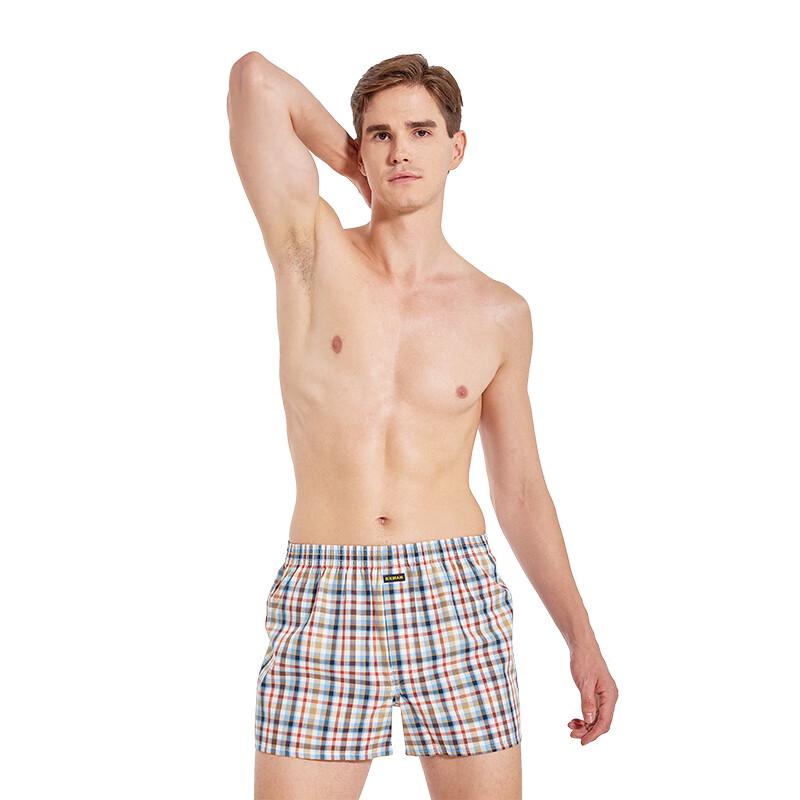 BXMAN Men's Loose Woven Cotton Boxer Shorts