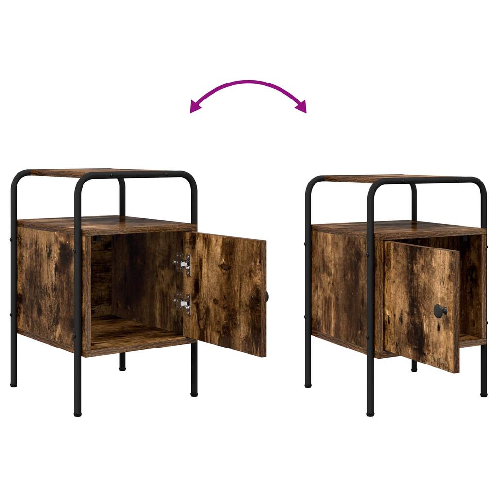 Nightstand 2 Pcs. Smoked Oak 35 x 36.5 x 56 cm