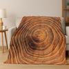 Retro Wood Grain Growth Ring Flannel Blanket Soft Warm Throw Blanket for Bedroom Living Room Bed Travel Camping Picnic Gift Kid