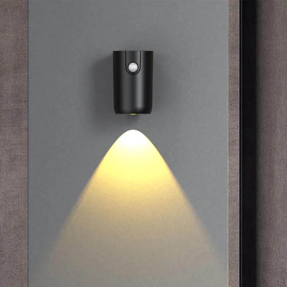 LED Motion Sensor Wall Light Magnetic Mounted USB Rechargeable Night Lamp Dimmable Ambient Lighting for Hallway Stairs Bedroom