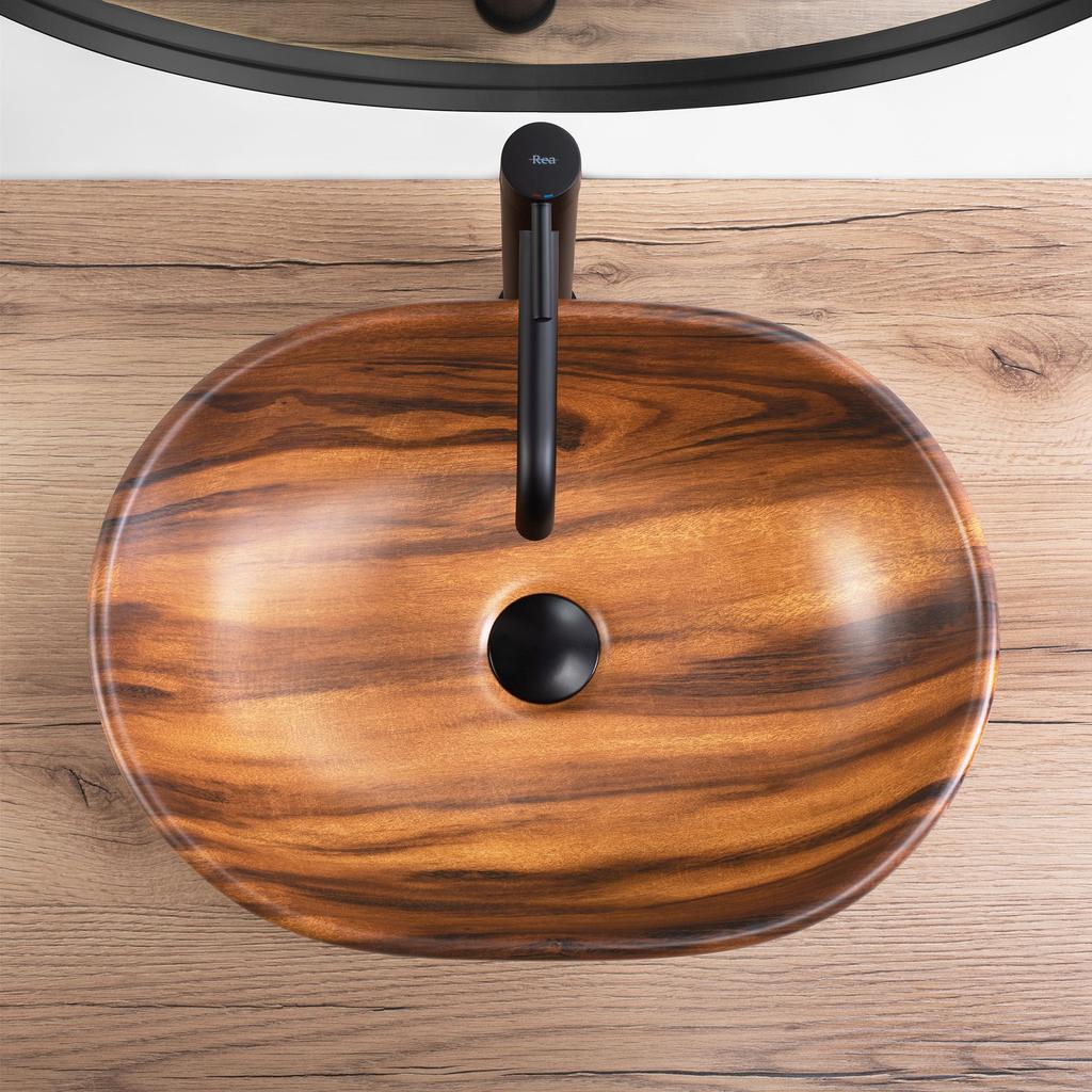 Umywalka amelia 48 wood matt - nablatowa sku rea-u5060
