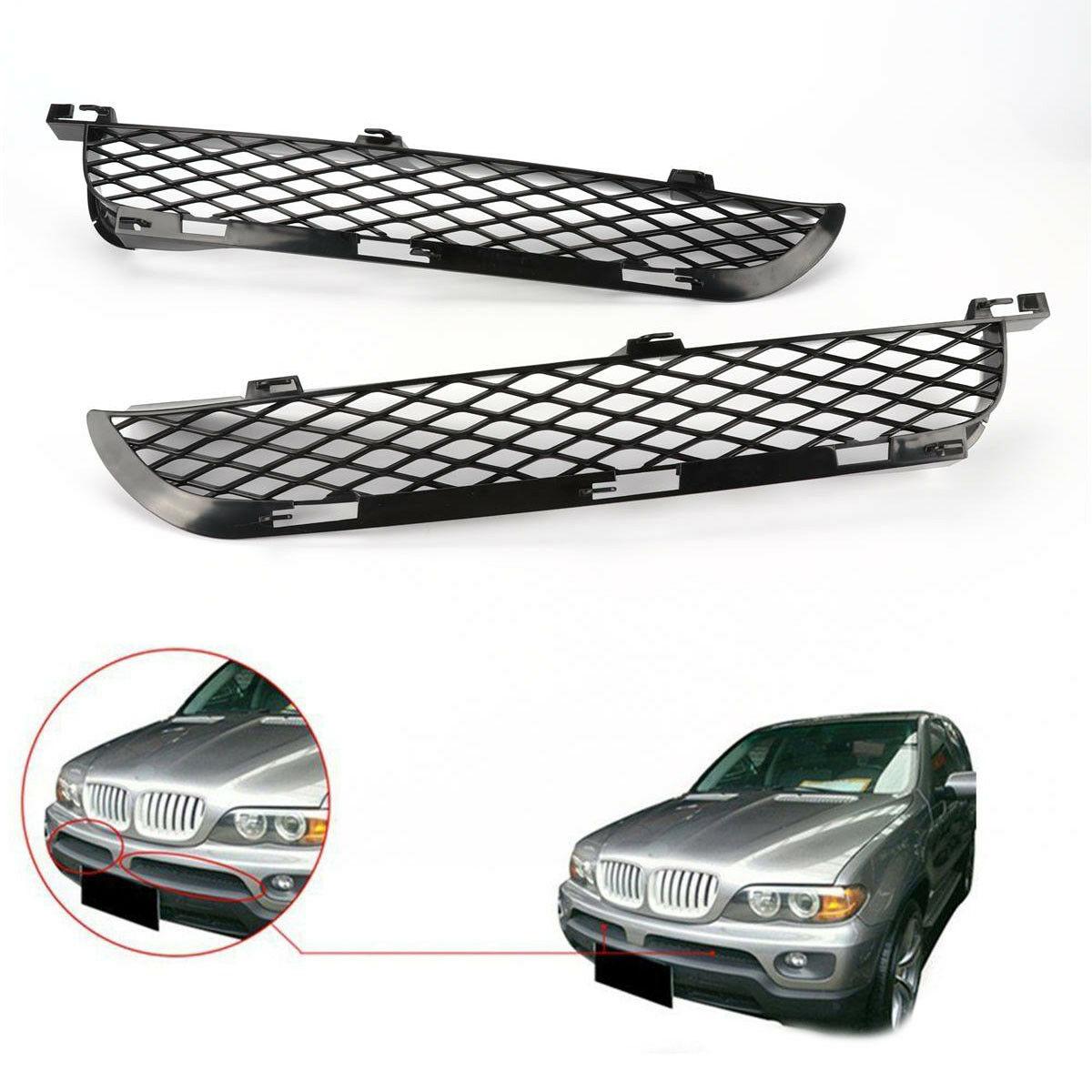 Для-BMW X5 E53 2003-2006 Рестайлинг Передняя решетка Верхняя решетка бампера чёрный