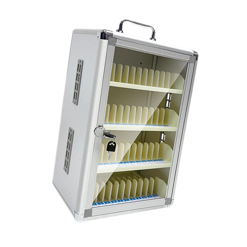 Phone Storage Cabinet Aluminum Alloy Lockable Locker for Repair Stores 48 Slots